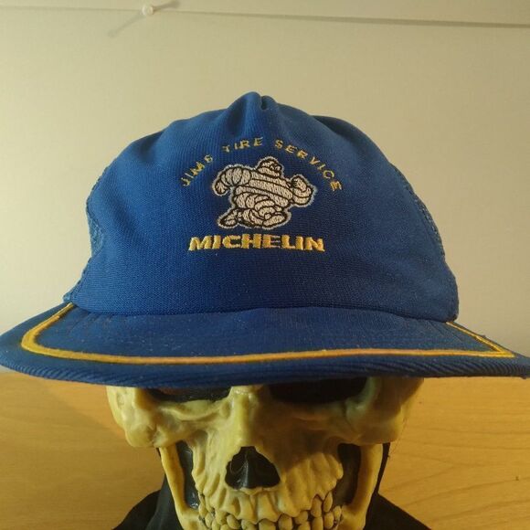 Vintage Michelin Jim's Tire Service Snap Back Trucker Hat - Picture 1 of 9